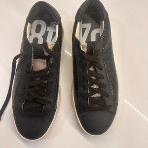 Women’s p448 leather embossed black sneakers